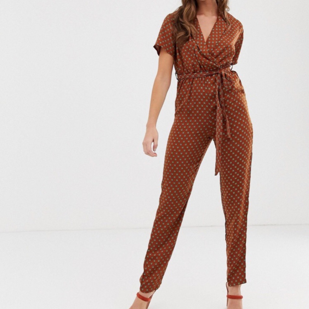 Pretty little things jumpsuit with geo print